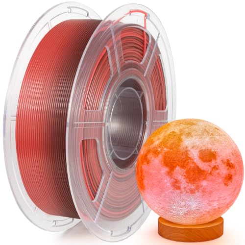 Image of IEMAI Translucent PETG Filament 1.75mm 1kg, Dual Color Gradient Coffee to Red 3D Printer Filament Up to 600mm /s Rapid Printing for Lampshades Artwork & Home Decor
