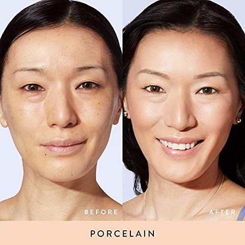 Laura Geller New York Face The Day Kit (3 Pc) - Balance-N-Brighten Foundation, Porcelain + Spackle Skin Perfecting Primer, Hydrate + Airbrush Round Kabuki Brush #TOP2