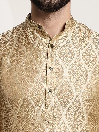 Image of SOJANYA (Since 1958 Men's Silk Blend self Design Kurta and Churidar Pyjama Set