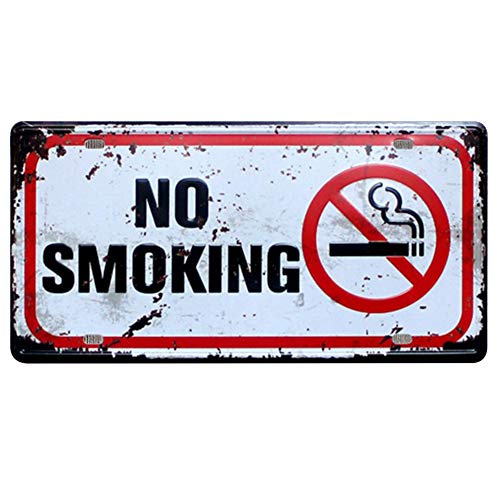 Scrox 1 Pieza Placa Metálica para Pared Póster Metal Colgante de Pared Decoración Bar Café Vintage Pub Placa de Arte Cartel Estaño,NO Smoking