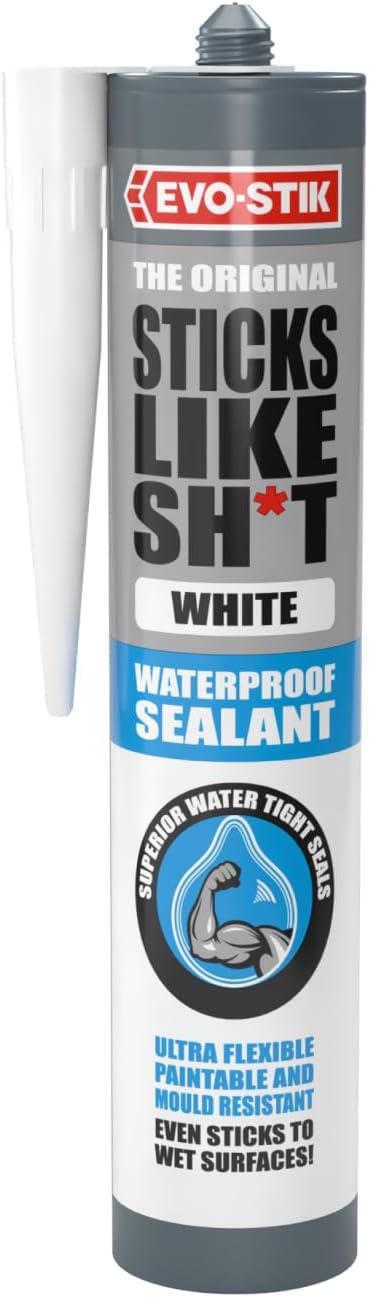 Sticks Like Sh*t Waterproof Sealant, All-Purpose, Mould resistant, Colour: White, Size: 290ml