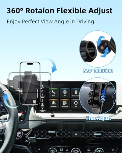 Image of PZK Car Phone Holder for 2023-2025 2026 Honda Accord Hybrid Sport /-L /EX-L /Touring /Prime (Only for 12.3-inch Screen) Auto Lock Car Phone Mount with Stroage Box Not Affect Vent (Not Fit for LX /EX /SE)