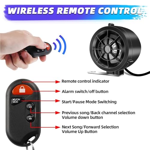 Parlante Manillar para Moto con Audio AUX USB Radio miniatura 5
