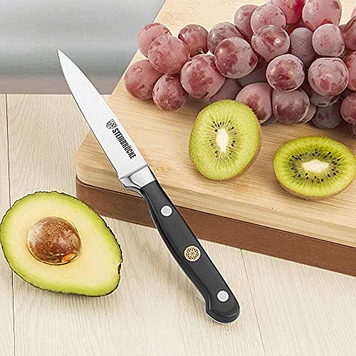 Steinbrücke Paring Knife 4 Inch Paring Knife Small Kitchen Knife, Sharp Fruit Knife Made From German Stainless Steel, Professional Peeling Knife For Vegetables And Fruits, Kitchen Cutting #TOP4