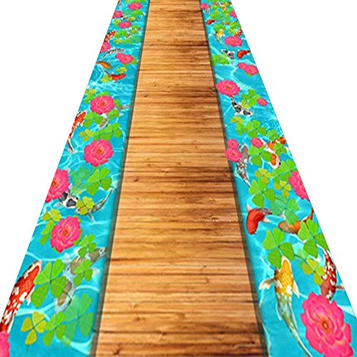 Tapis couloir stéréoscopique 3D effet planche de bois lavable ZRUYI - 2