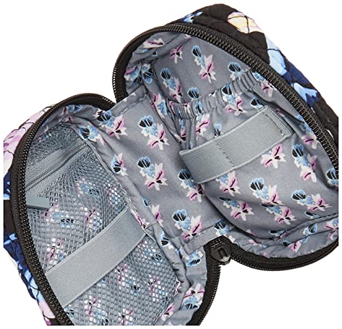 Vera Bradley Women's Cotton Zip-Around Mini Tech Organizer Case, Plum Pansies - Recycled Cotton, One Size #TOP4