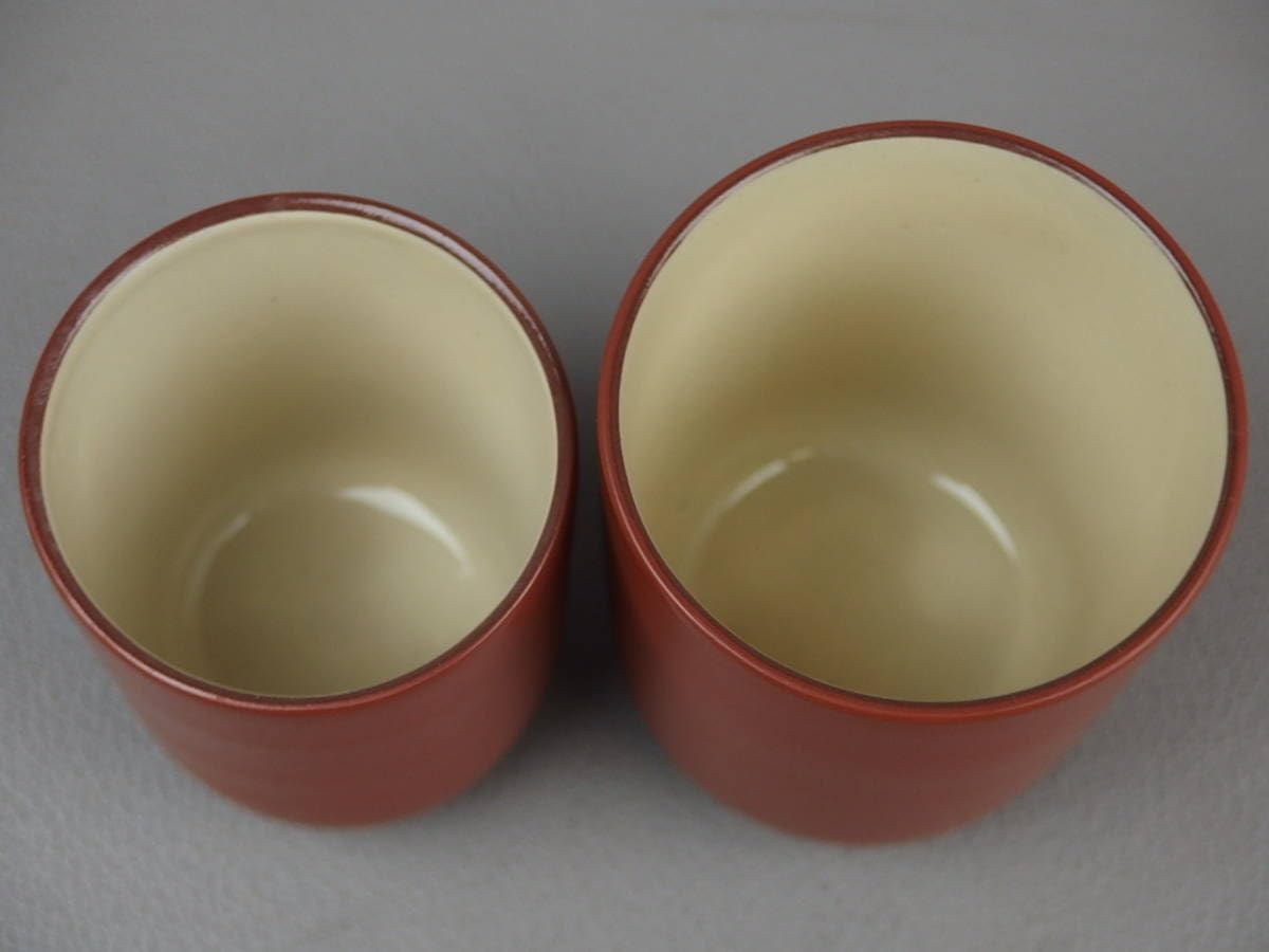 Amazon.co.jp: 【骨董茶道具】佐渡無名異北沢窯夫婦湯呑eh042vb