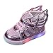 Scarpe da ginnastica a LED per bambine, scarpe luminose, scarpe da ginnastica per ragazzi e bambini, con ali, scarpe da ginnastica luminose, scarpe da corsa unisex traspiranti, Colore: rosa., 25