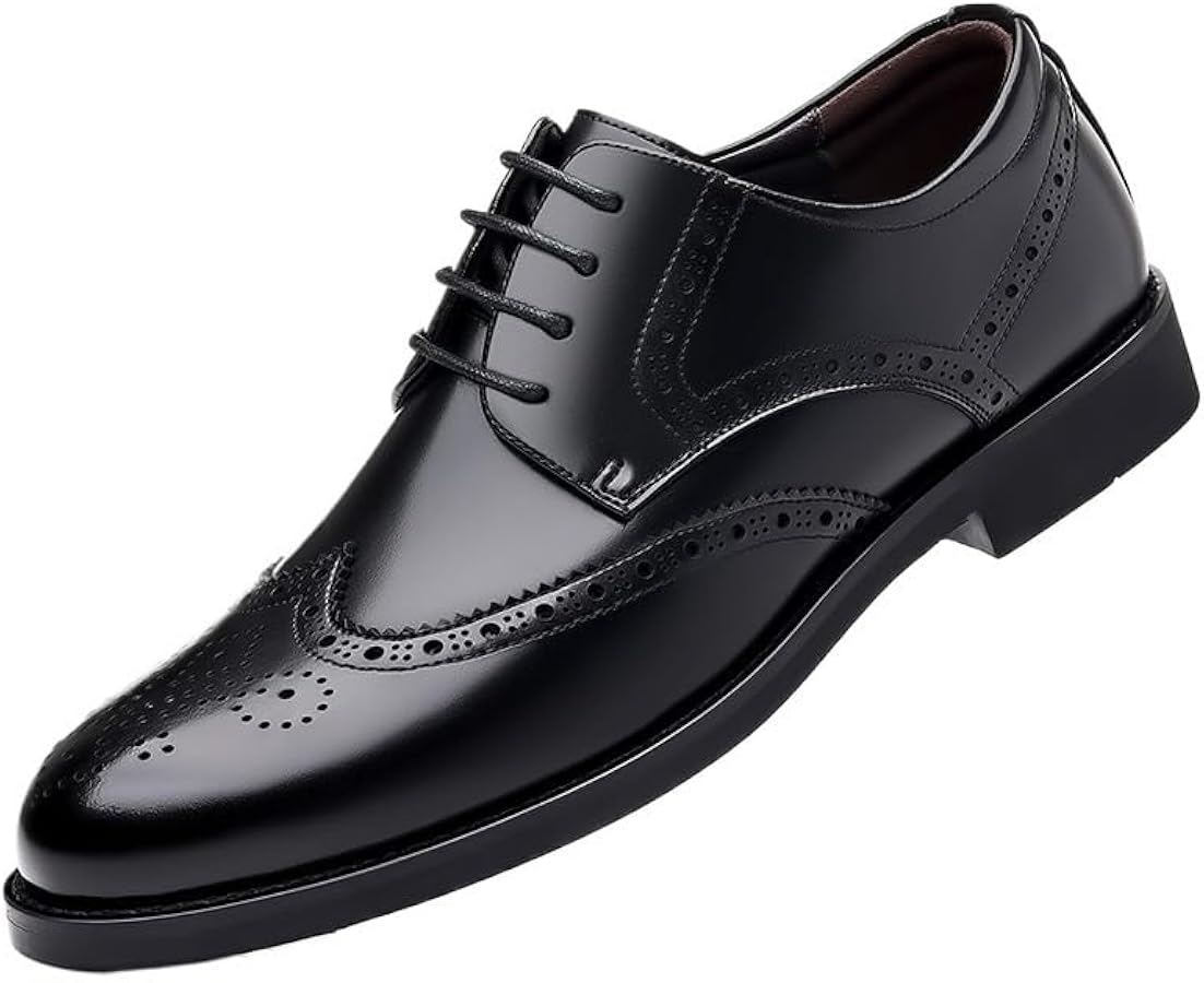 Easy Spirit‎ Men 12 Black Leather Cap Toe Oxford Brogue Dress Shoes Lace USA Black Leather Brogue Cap Toe Dress Shoes | Express main image 2