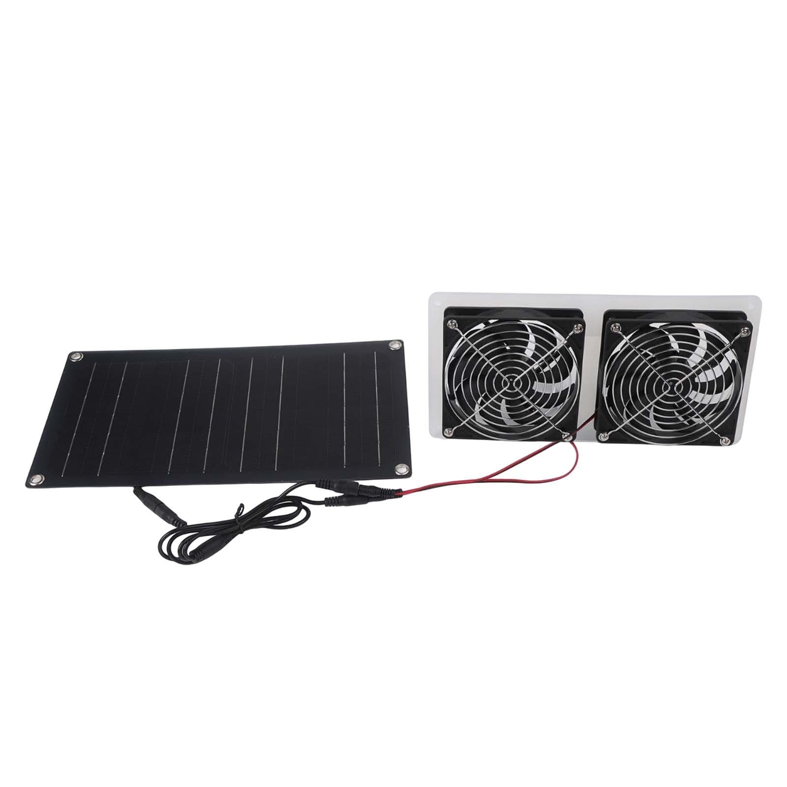 Kit di ventole a pannello solare da 30 W con 2 ventole di protezione dalle intemperie IPX7, doppia griglia di protezione per la sicurezza degli animali, ventilazione 3200 giri/min, per