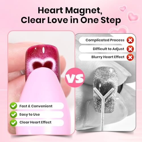Image of Beetles Cat Eye Magnet for Nails - 3 in 1 Nail Magnet for Cat Eye Gel Nail Polish Heart /French /Stripe /Glass Bead /Side Light /Wide Light Effect Magnetic Nails Art Tools Home DIY Salon Manicure Design