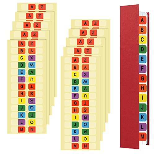260 Stück Index Tabs Selbstklebende Register A-Z Alphabetische Registerregister, Transparente Register Tabs Aufkleber für Ordner Notebook Datei