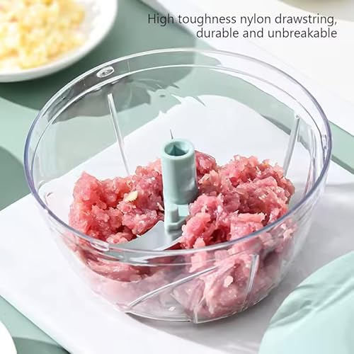 Processador Manual de Alimentos Cortador e Triturador para Legumes e Vegetais Recipiente Transparent