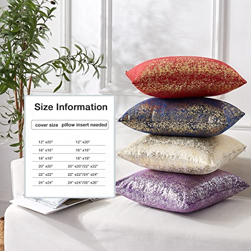 Eucior Champagne Throw Pillows 18X18,Gold And White Pillow Covers,Set Of 2,Glitter Decorative Velvet Pillow Covers,Solid Color Cushion Covers For Sofa Bedroom Car #TOP5