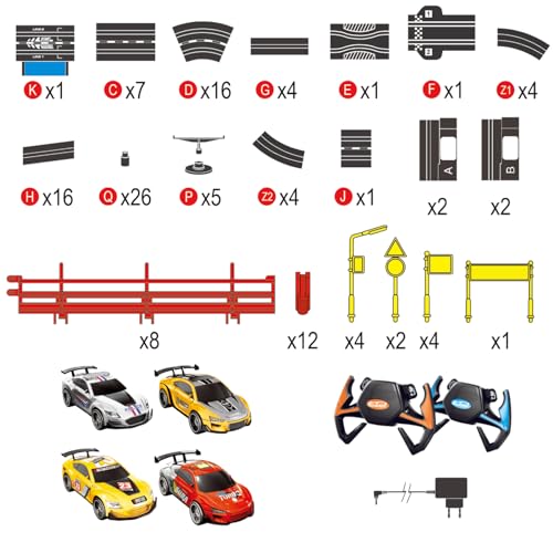 Glorryearst A49-10 Slot Car Race Track For Boys And Kids 1:43 Scale Electric Powered Dual Racing thumb #7