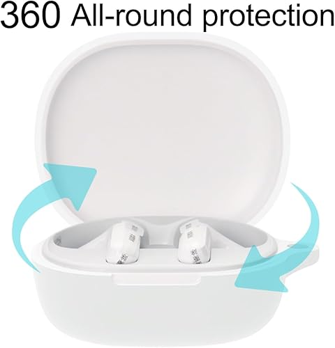 Miniatura 3 de Compatible con redmi Buds 4 Lite - Funda protectora a prueba de golpes, compatible con carga inalámbrica, funda protectora de silicona (negro-blanco)