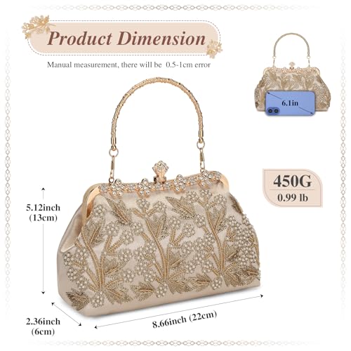 Image of UBORSE 1920s Vintage Clutch Purse Beaded Evening Bag for Women Formal Bridal Sequin Handbag Clutch for Wedding /Prom /Cocktail | 1920s