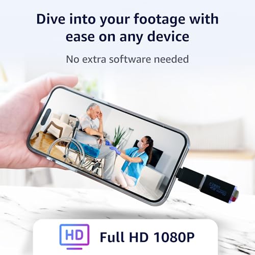 ALPHA TECH Hidden Spy Camera 1080p &ndash; Plug-in Mini Cam, No Wi-Fi, MicroSD Recording, Motion Detect, Loop Storage, Wide-Angle Lens &ndash; Discreet Indoor Nanny Cam for Home & Office