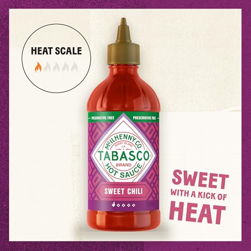 Image of TABASCO Brand Sweet Chili Sauce, Mild Hot Sauce, Easy-to-Squeeze Bottle, Perfect Balance of Sweet & Heat, Versatile Flavor, Great on Fish Tacos, Salads, Asian Food & More, 11 Oz (Pack of 1)