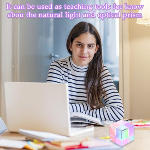 SBJJGQIS Optisches Glas Würfel Prisma,15mm Kristallglas Prismenwürfel,Buntes Kubisches Prisma,um Erzeugen Wunderschöner Regenbögen,Bunter Würfel,Kubisches Prisma für Heim Oder Büro Desktop Dekoration