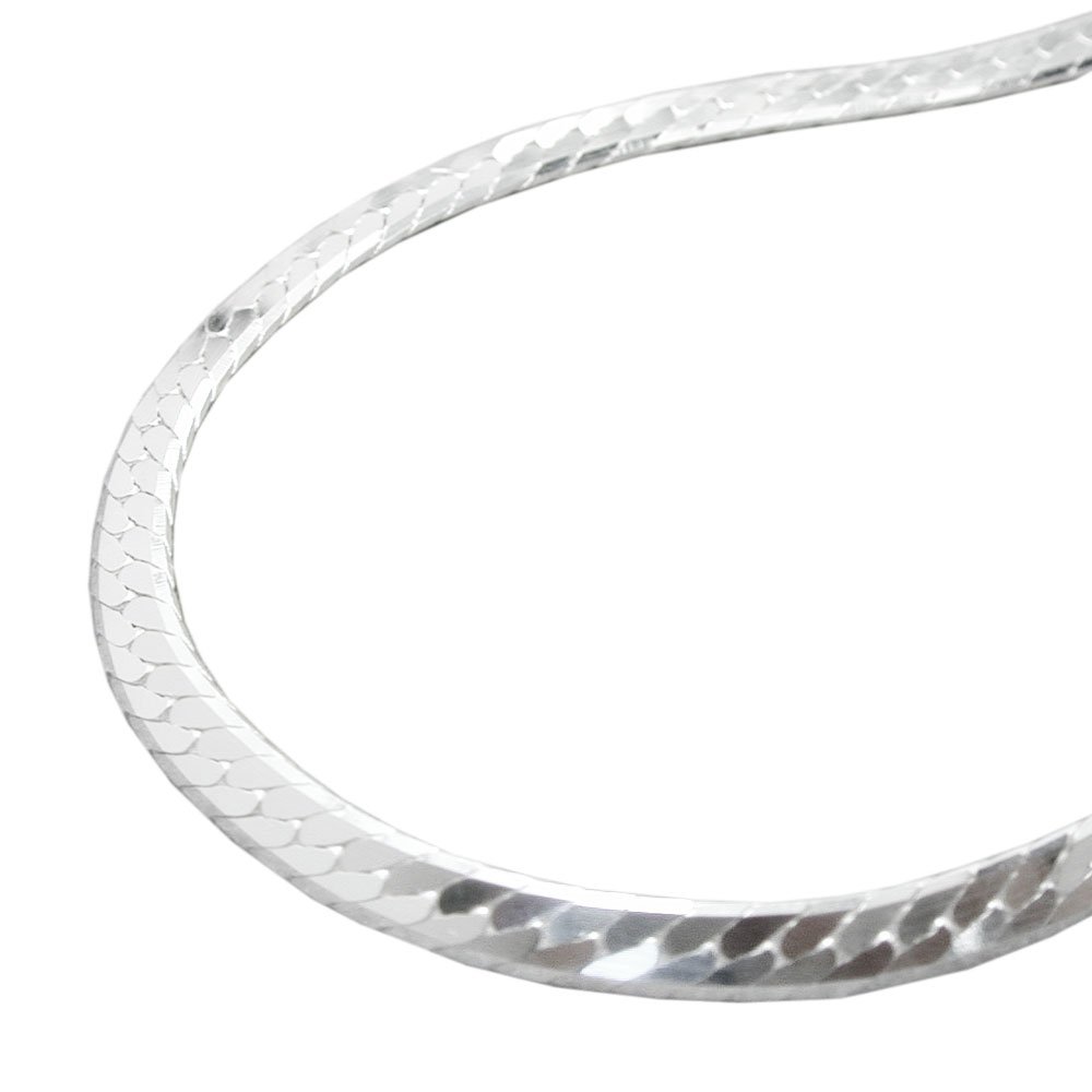 Kette Halskette Silberkette 925 Silber Damen Panzerkette flach für Frauen Länge 45 cm x 3 mm Anhängerkette Silber