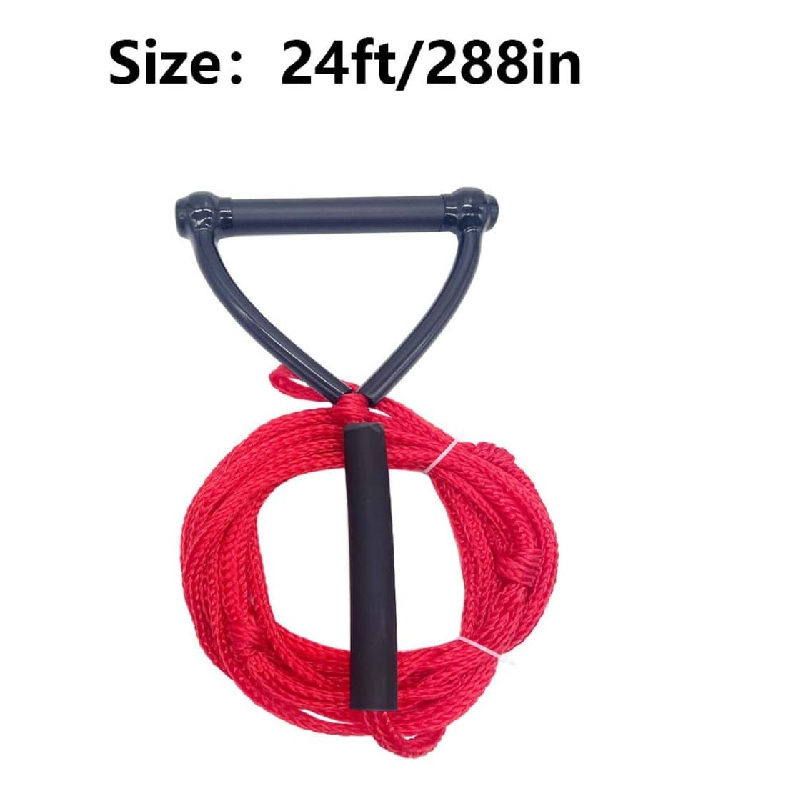 Cuerda de esquí acuático Tabla Trasera Cuerda Correa Mango Remolque de esquí para acuático Remolque para Deportes Rojo 24 pies..
