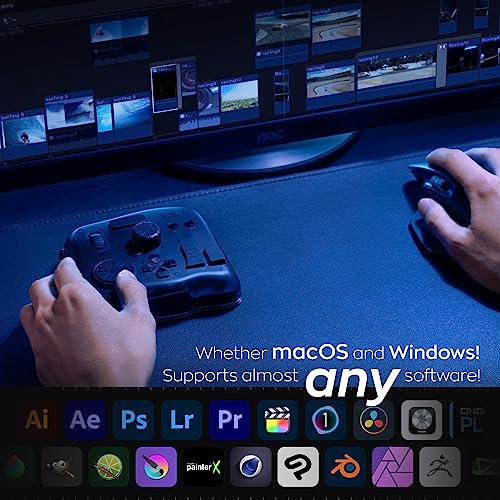 TourBox Elite - Bluetooth Video Editing Controller Color Grading Speed Editor, Intuitive Control, Upgrade Material, Professional Digital Creator Console with Custom Software, Mac/PC (Translucent Set)