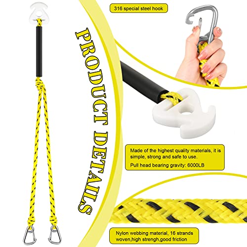 18 Feet Watersports Heavy Duty Boat Tow Harness Pontoon Tow Rope Boat Water Sport Lines For Boating, Tubing, Water Ski, Wake Boarding, Yellow And Black #TOP2