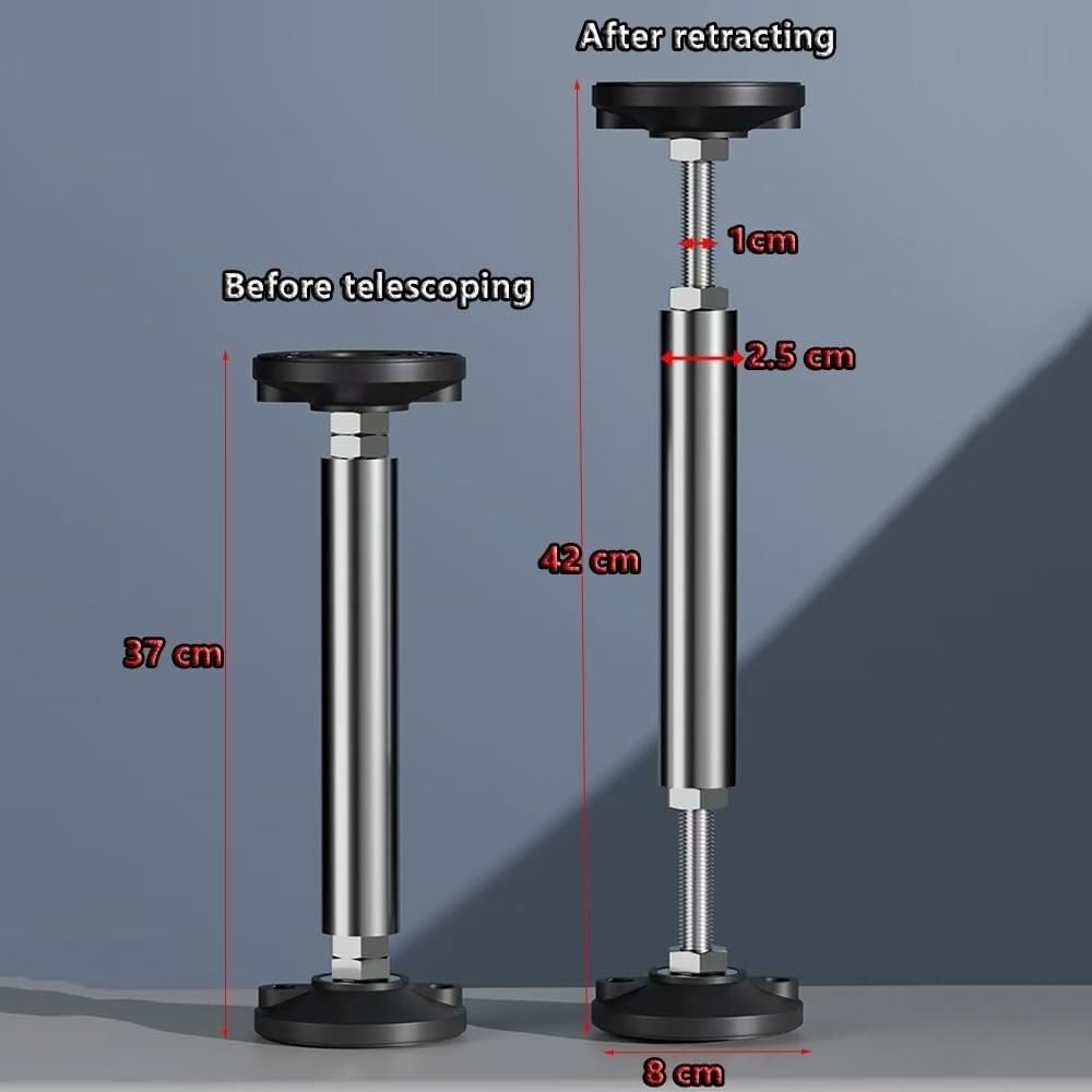 Regulowane nogi do zlewu ze stali nierdzewnej, teleskopowe nogi pod umywalkę, nogi meblowe (wys. 37-42 cm / 14,6"-16,5") do użytku w kuchni i łazience