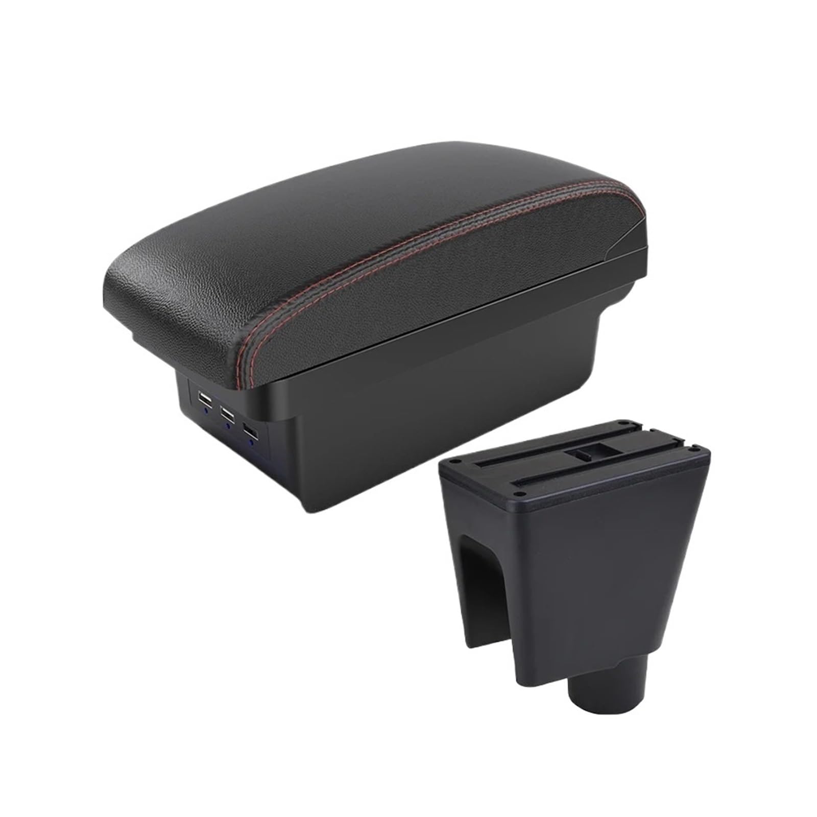 Ggwqoops Car Armrests For Chevrolet For Spark III For Aveo For T200 Armrest Box Car Storage Accessories Interior Details Armrest Box(B1 Black red 3 USB)