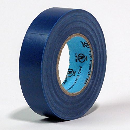 10 Rolls Professional Industrial General Purpose Electrical Tape with Moisture Tight Protection - 3/4 Inch X 66 Feet - Blue Color - 10 Rolls per Case