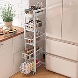 Ornestia Carro de Cocina de 5 Niveles, Dormitorios Y Otras Habitaciones PequeñAs (Blanco)