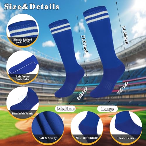Youth Adult Baseball Socks and Belt Set Non-Slip Classical Stripes Strenchy Baseball Belt Combo2