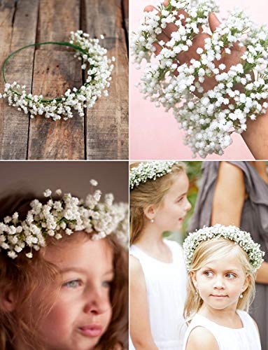 DuHouse 10Pcs Babys Breath Artificial Flowers Fake White Gypsophila Flowers Real Touch Gypsophila Floral in Bulk for Flower Arrangement Wedding Home Garden Decor (White Long Stem) - Image 4