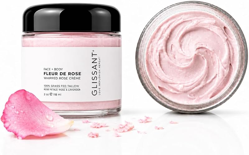 GLISSANT Creme corporal de sebo bovino batido com aroma de rosas, 56,7 g