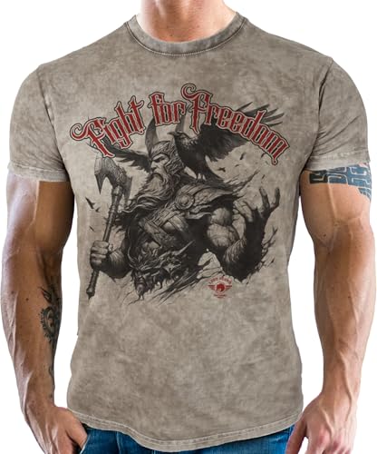 Herren Wikinger T-Shirt für Nordmann Keltic Fans: Nordic Warrior der nordischen Mythologie Used Look