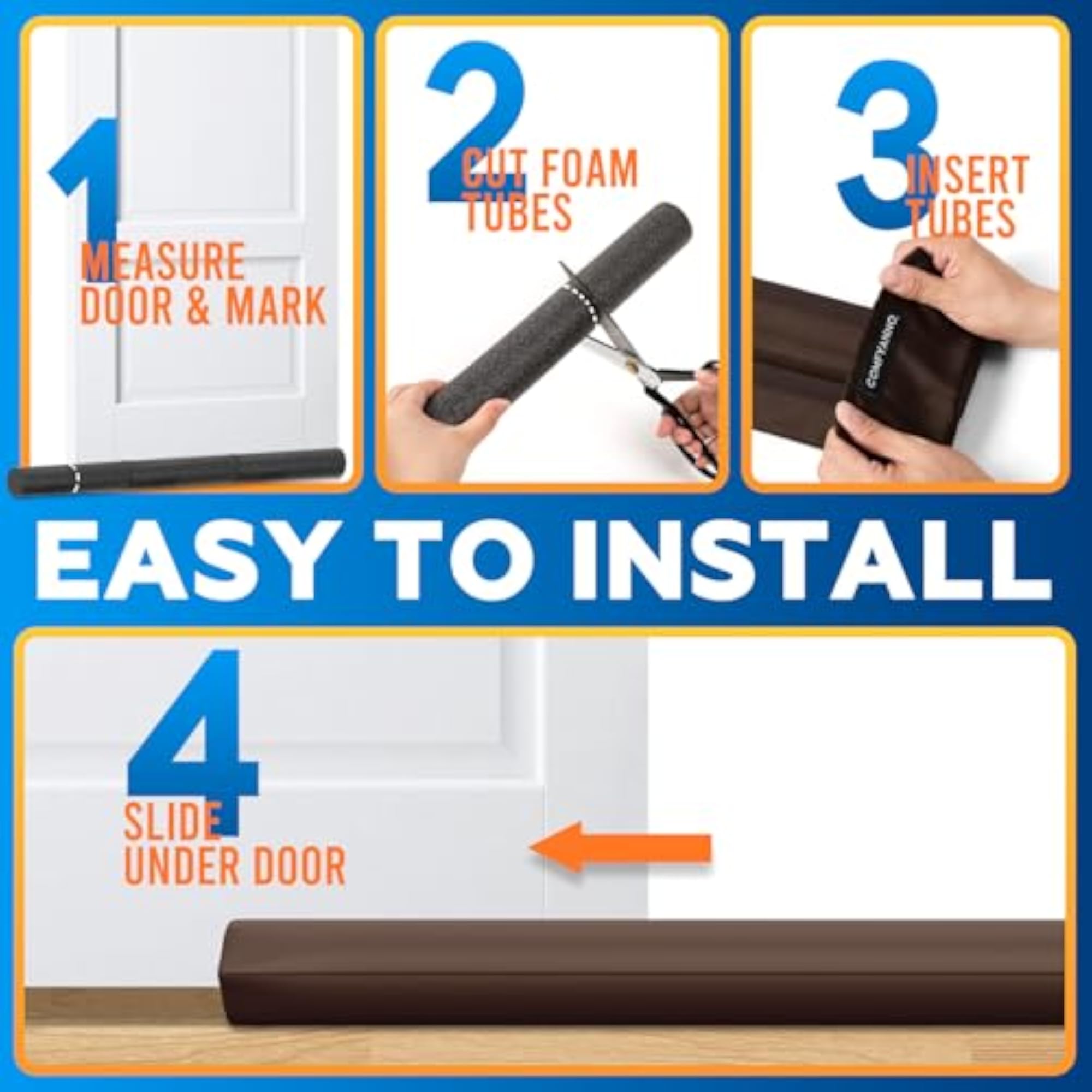 Under Door Draft Stopper Cold Air Blocker, Large