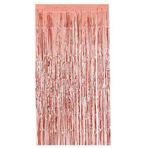 Fheaven (TM) Door Curtain - 2m x 1m Rose Gold Door Curtain Fringe Garlands Packs Tessal Foil Curtains Home Party Christmas Decor (rose gold)