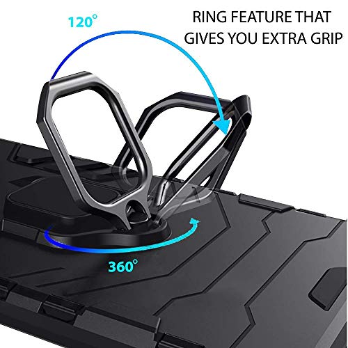 Image of TheGiftKart Tough Armor Samsung Galaxy A22 5G Bumper Back Case Cover | Ring Holder & Kickstand in-Built | 360 Degree Protection Back Case Cover for Samsung Galaxy A22 5G