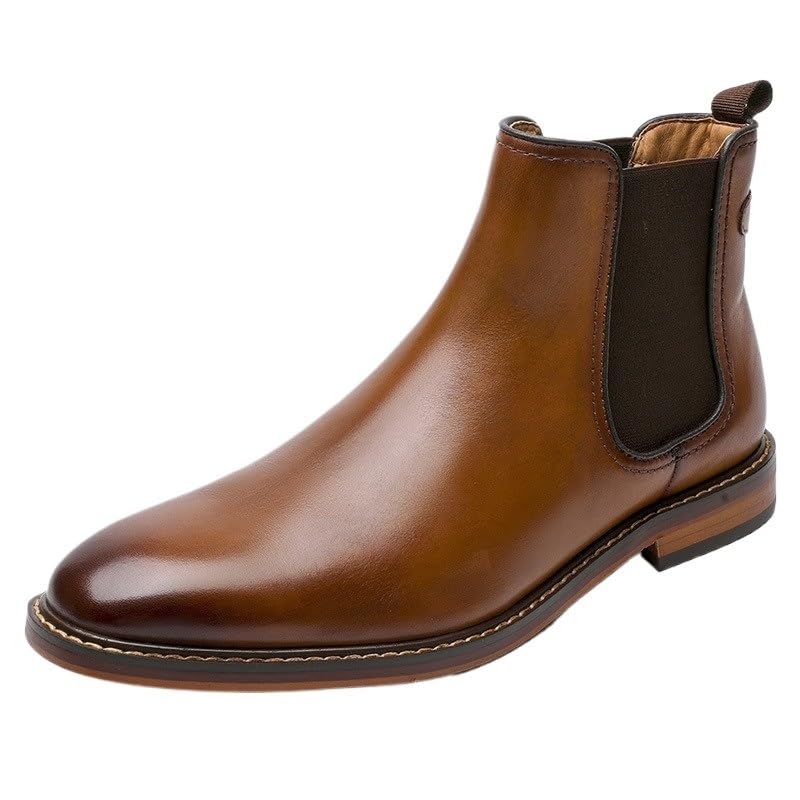 Men's Business Leather Shoes Anti-slip Wear-resistant High-top Boots Shoes Fashion Wild Men Dress Slip On Breathable Leather Shoes - Main Image