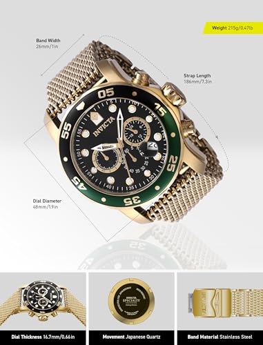 Image of Invicta Pro Diver Men's Stainless Steel Quartz Movement Watch - 48 mm