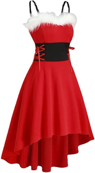 Christmas Santa Costume Mrs Claus Dress 