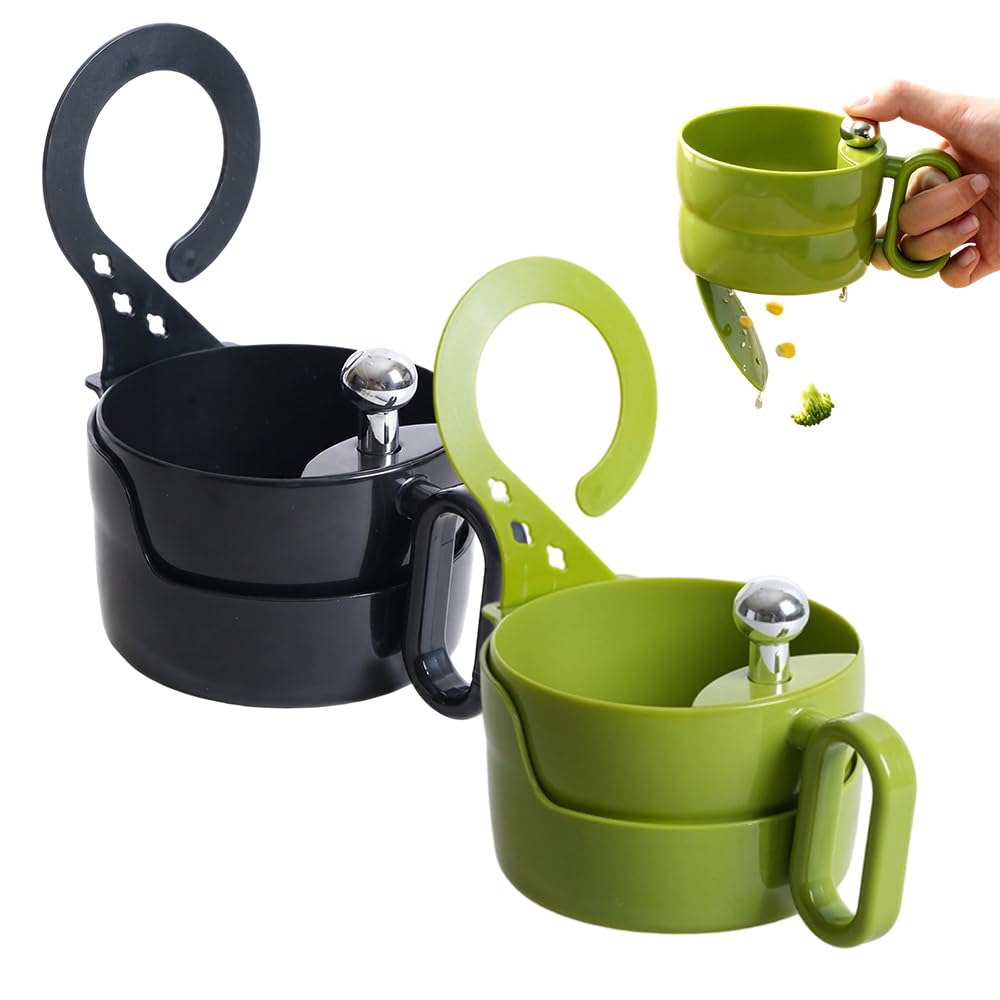Faucet Hanging Strainer, 2 in 1 Food Fruit Vegetable Drain Shelf Sink Storage Holder (Black+Green)