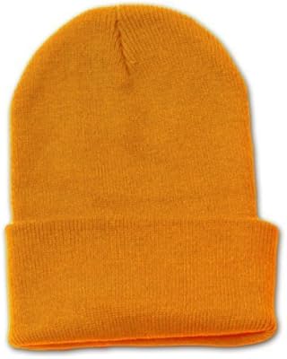 Blank Long Cuff Beanie Cap, Gold