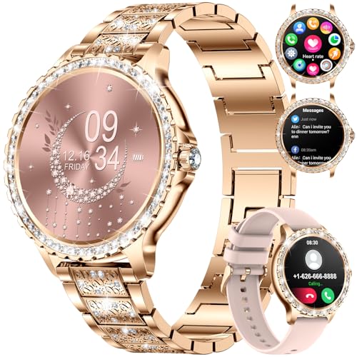 LIGE Smartwatch Damen Bluetooth Anrufe für Android iOS Smart Watch Damen...