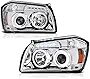 [For 2005-2007 Dodge Magnum] LED Halo Ring Chrome Projector Headlight Headlamp Assembly, Driver & Passenger Side