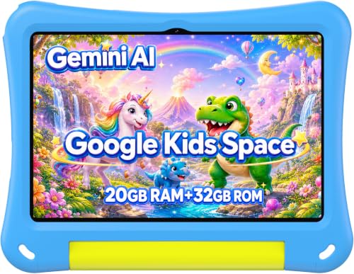 Image of SVITOO Kids Tablet 10 Inch, Android 16 Parental Controls Blue Dinosaur Case