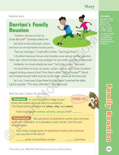 Evan-Moor Educational Publishers 9954 Evan-Moor Skill Sharpeners Grammar And Punctuation Workbook, Grade 4, Nouns, Verbs, Sentence Structure, Subject, Predicate, Language Handbook thumb #2