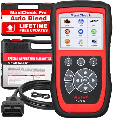 Autel MaxiCheck PRO AutoBleed Scan Tool, ABS Brake Bleed with with ABS SRS Diagnostics, Full OBDII, BMS EPB SRS SAS Oil Reset Services for Specific Vehicles, Free Update, Functions Not for All Cars