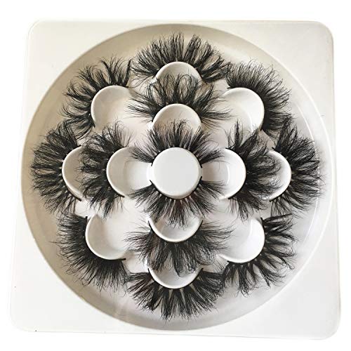 7 Pairs 25mm Mink Lashes Long 3D Mink Eyelashes Strip Volume Dramatic Fluffy 25mm Lashes Ruairie